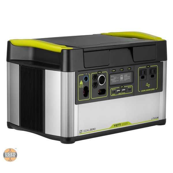 Generator electric portabil Goal Zero Yeti 1000X, 983Wh, Acumulator Lithium, AC 12V 60W Incarcare de la Panouri solare Priza 12V | UsedProducts.ro