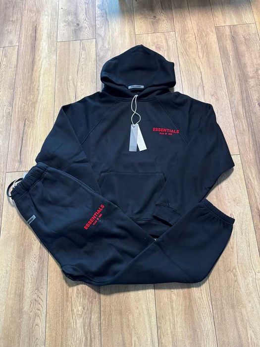 Essentials Black/Red Tracksuit