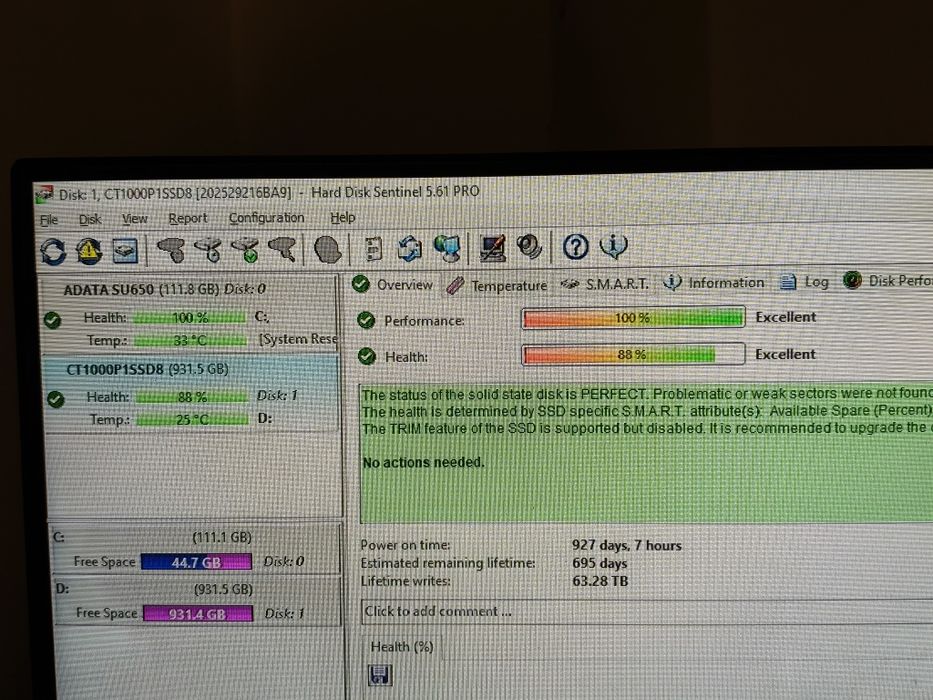 Vând SSD Crucial P1 1TB Nvme M2