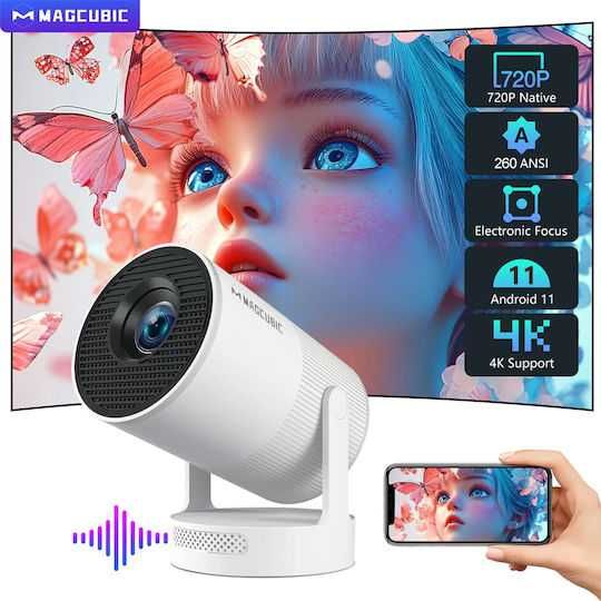 Magcubic HY300-ULTRA Mini Proiector LCD cu Wi-Fi și Difuzoare Incorporate Alb.