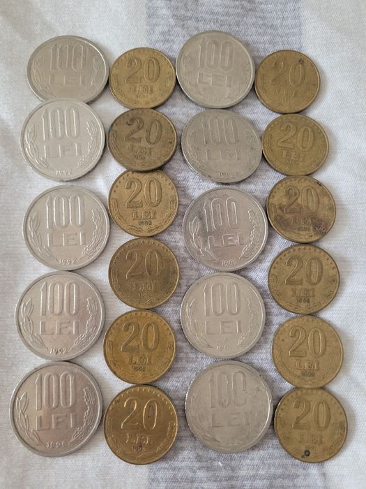 Monede vechi românești 100 20 1 25 10