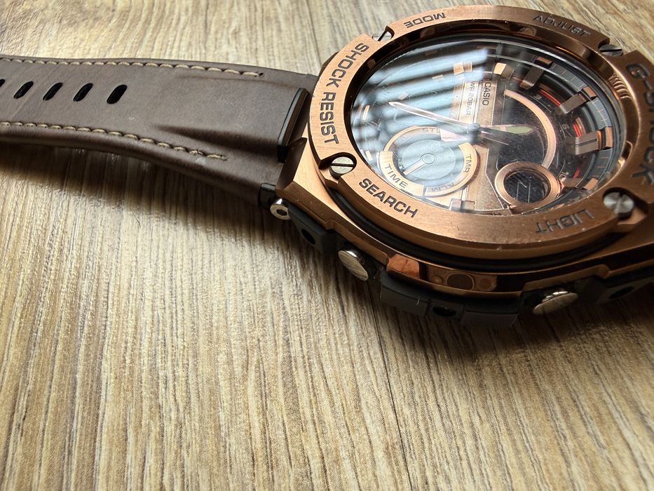Casio G-Shock GST-210B-4AER Кожена + Гумена Каишка