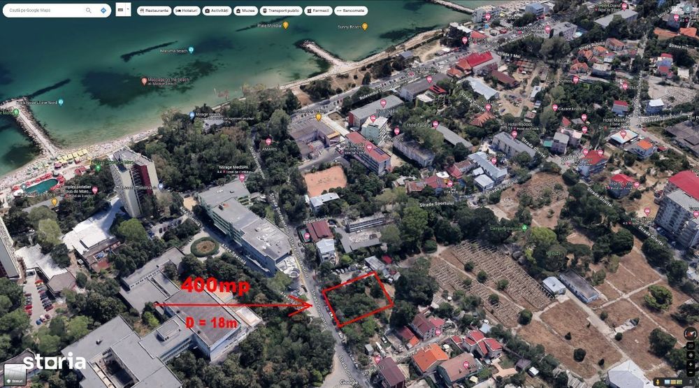 Teren Eforie Nord 400mp in fata la Miraj MedSpa la 100m de mare