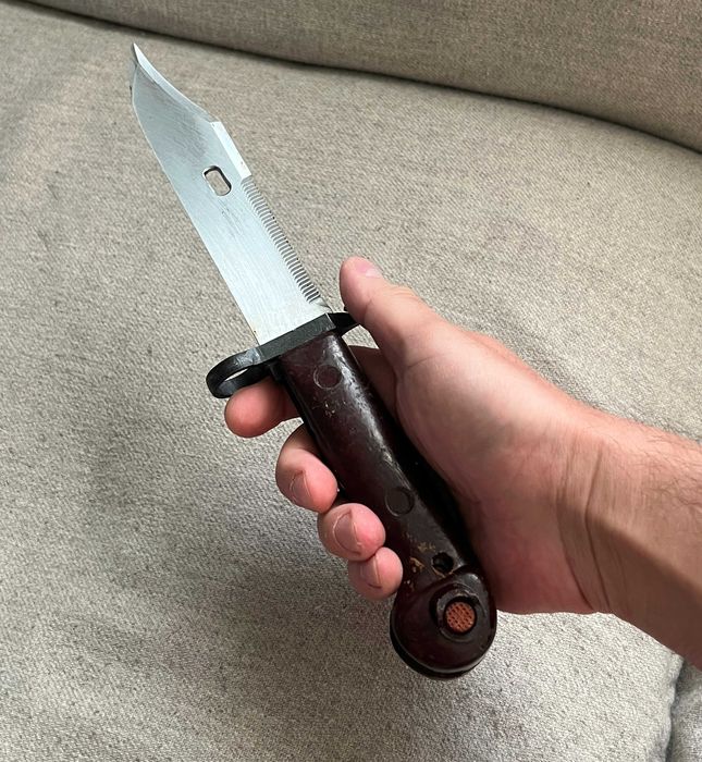 Baionetă militară AKM cu teacă și toc piele original MAPN colecție