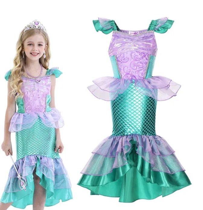 Блестяща рокля на Ариел + подарък КОРОНА!