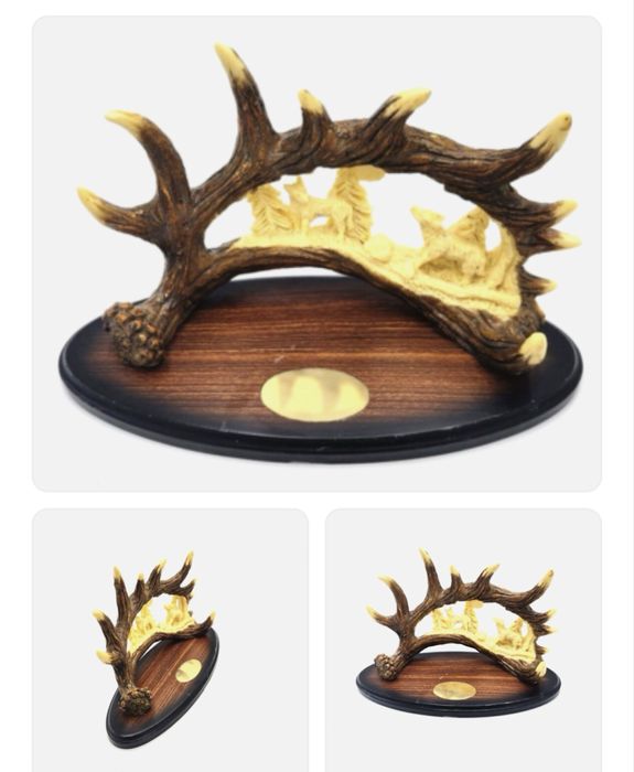 Винтажная скульптура Antler – Wolf Pack & Pine Trees