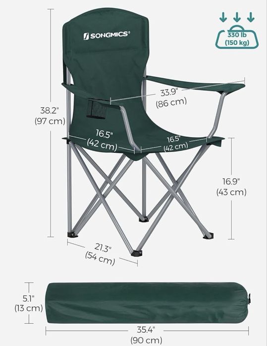 Комплект от 2 сгъваеми стола - къмпинг столове до 150 кг