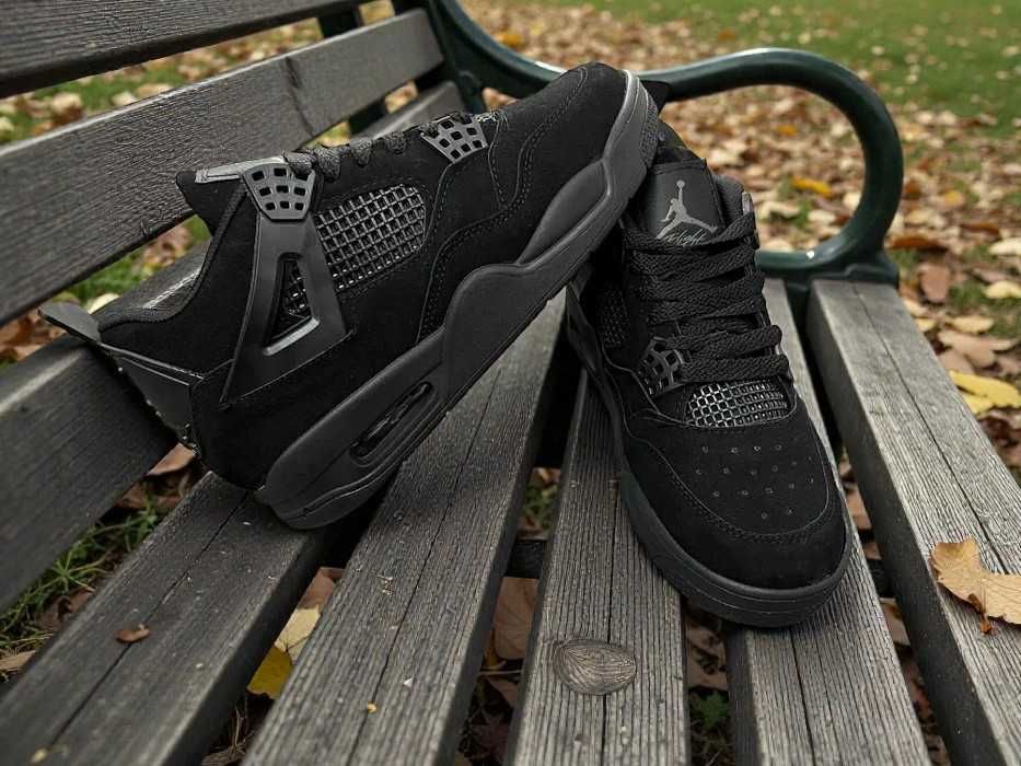 Adidasi Jordan 4 Retro Black Cat - Adidasi Fete Baieti