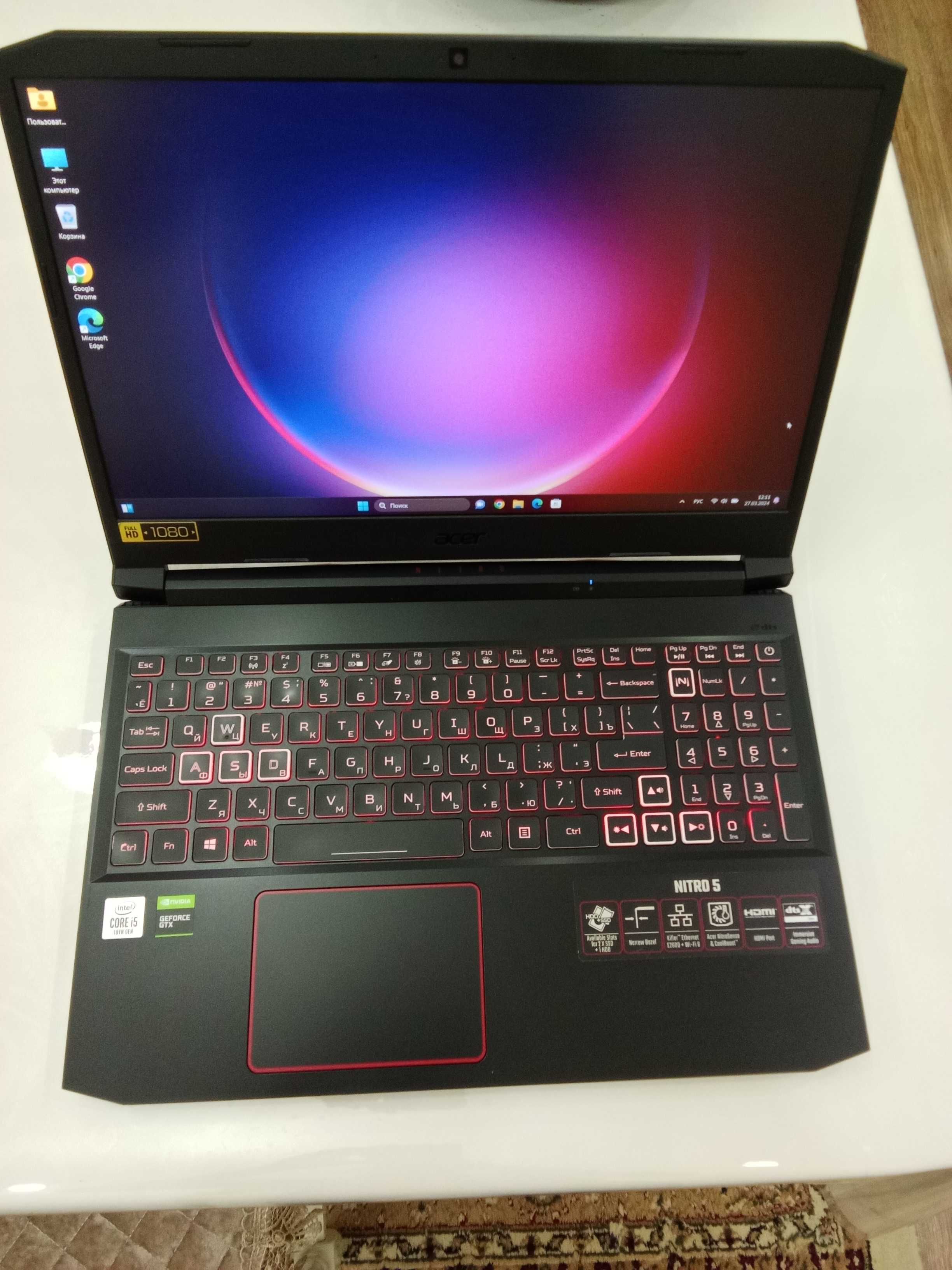 Игровой ноутбук Acer Nitro 5 Intel core i5-10300H / GTX 1660Ti 6 гб: 260  000 тг. - Ноутбуки Актау на Olx