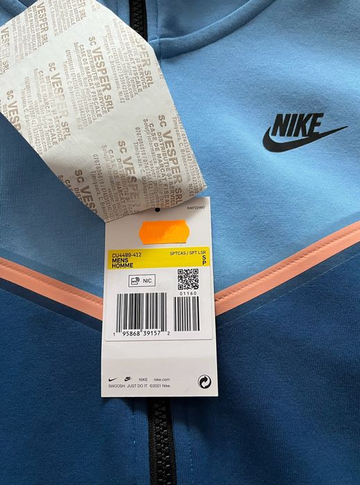 Nike Tech Fleece Blue Navy Orange S (nou/factura)