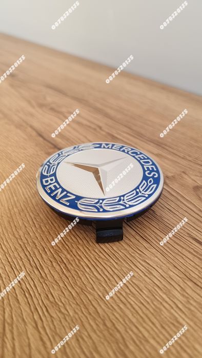 Капачки за джанти Mercedes 75мм светло син кант комплект 4бр
