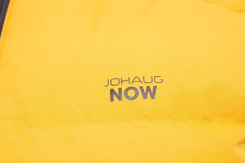 JOHAUG дамско пухено яке цвят горчица бомбер пълнеж пух пера S