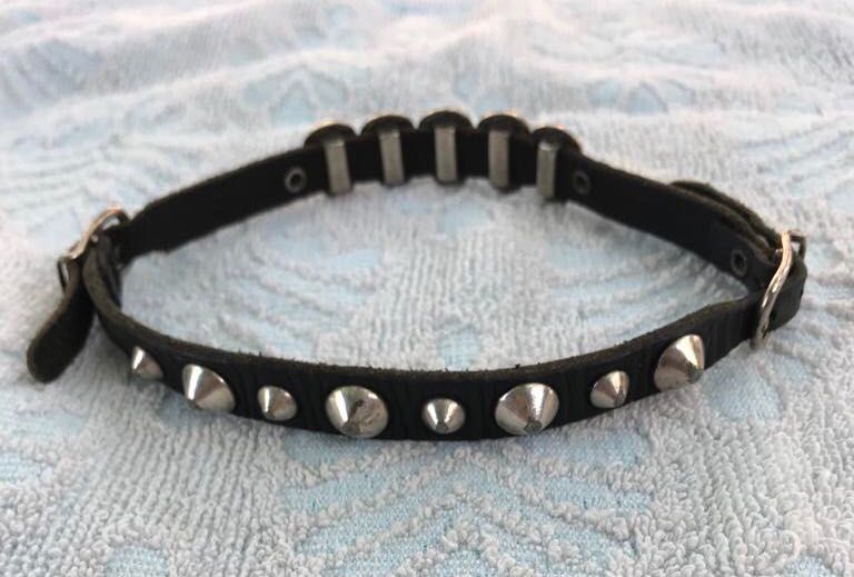 Colier choker din piele choker rock choker cap de mort craniu