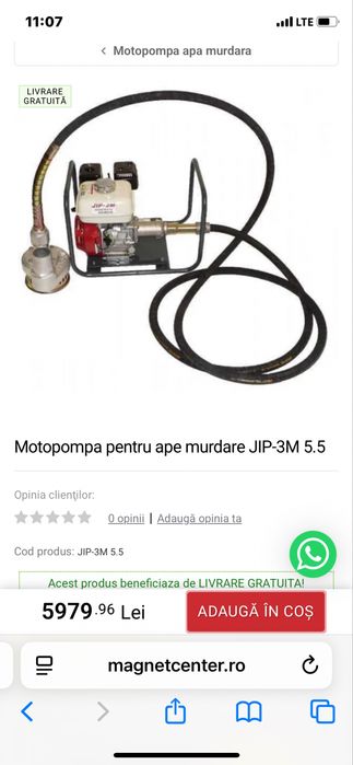 Pompa jip cu motor honda