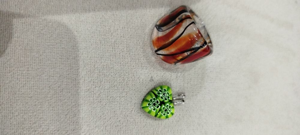 Мурано пръстен и висулка сърце