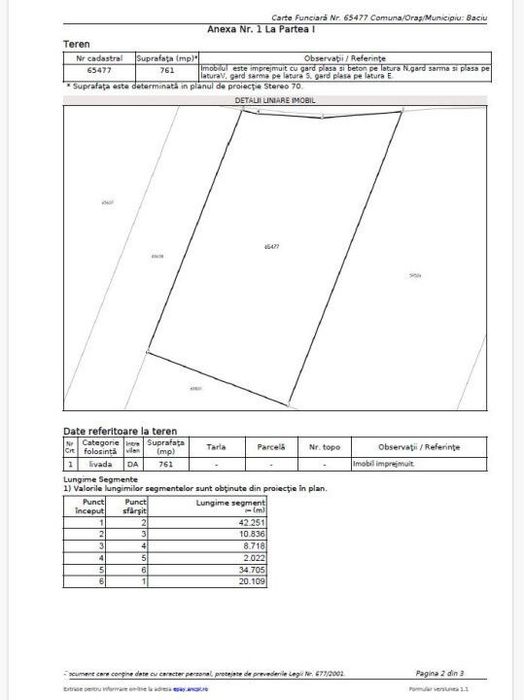 Teren intravilan de constructii, Baciu, 761 mp., 56.900 Eur!