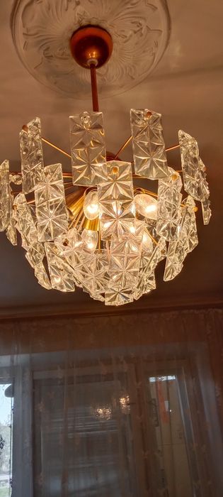 Люстра хрусталь с золотом