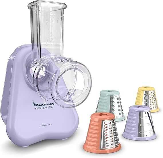 Moulinex Fresh Express DK8546E0 Електрическа ренде за зеленчуци, 4в1, Настъргване, Рязане, Ренде, Аксесоари, подходящи за съдомиялна
