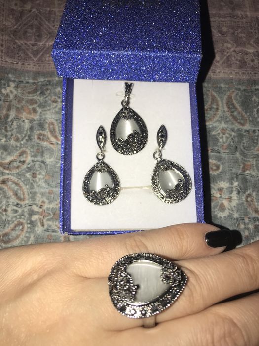 Серебряный комплект , 925 проба