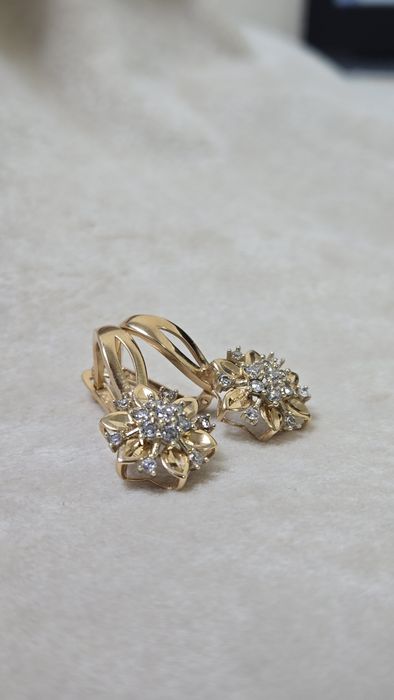 Серьги золотые ЖанТаС ломбард Астана