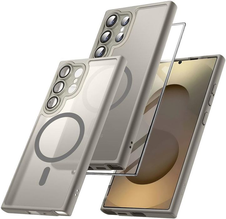 Матов magsafe кейс за samsung galaxy s25 ultra - титаниево сив