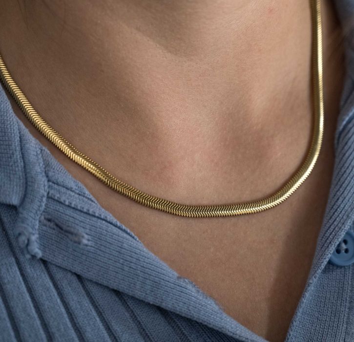 Сребърно колие змийска плетка, изящтно сребърно колие, сребро 925