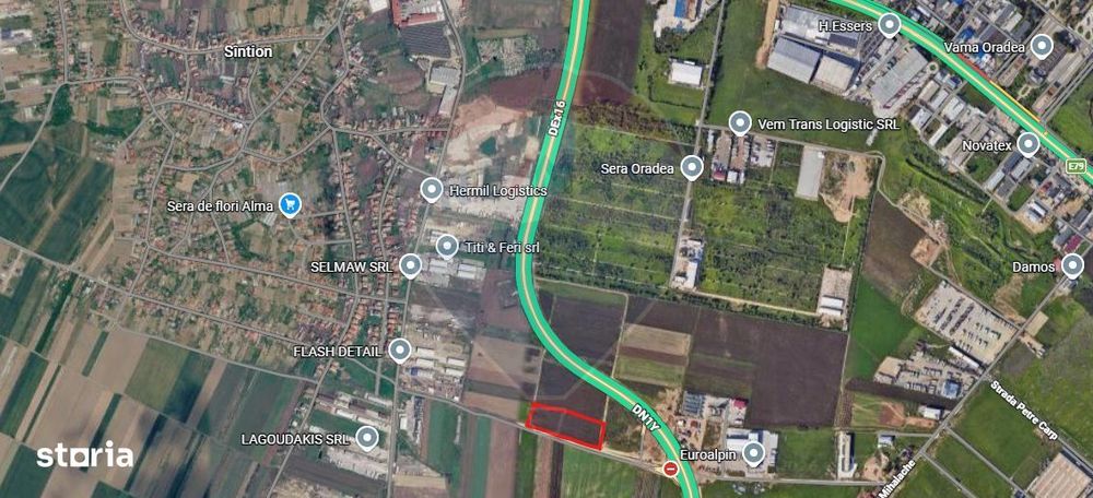 Teren intarvilan de vânzare în zona industrială
