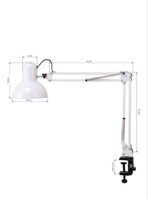 Настолна лампа с чупещо рамо 1хЕ27 15W бяла FOX