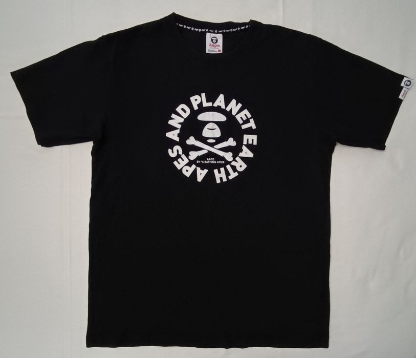 A Bathing Ape Bape Shirt оригинална тениска L памучна черна фланелка Бейп