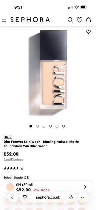 Dior foundation matte finish