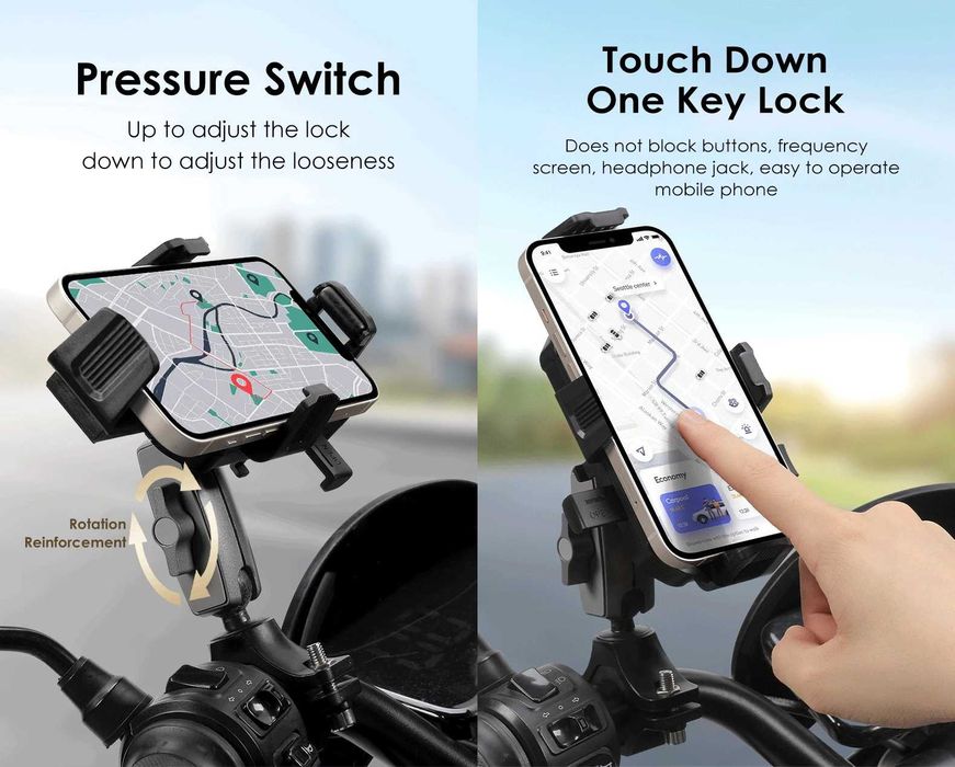 Универсална стойка за телефон, държач 360 градуса - Мото, Вело, Скутер