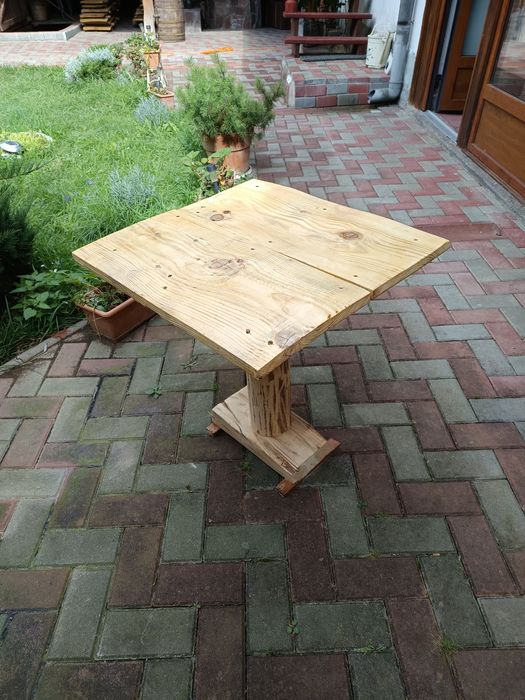 Masa exterior blat lemn recuperat
