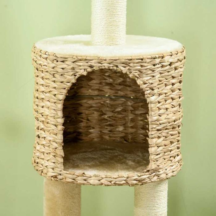 PawHut Дърво за котки с котешка пещера, платформа за отдих, топка за игра, 45x40x116 см