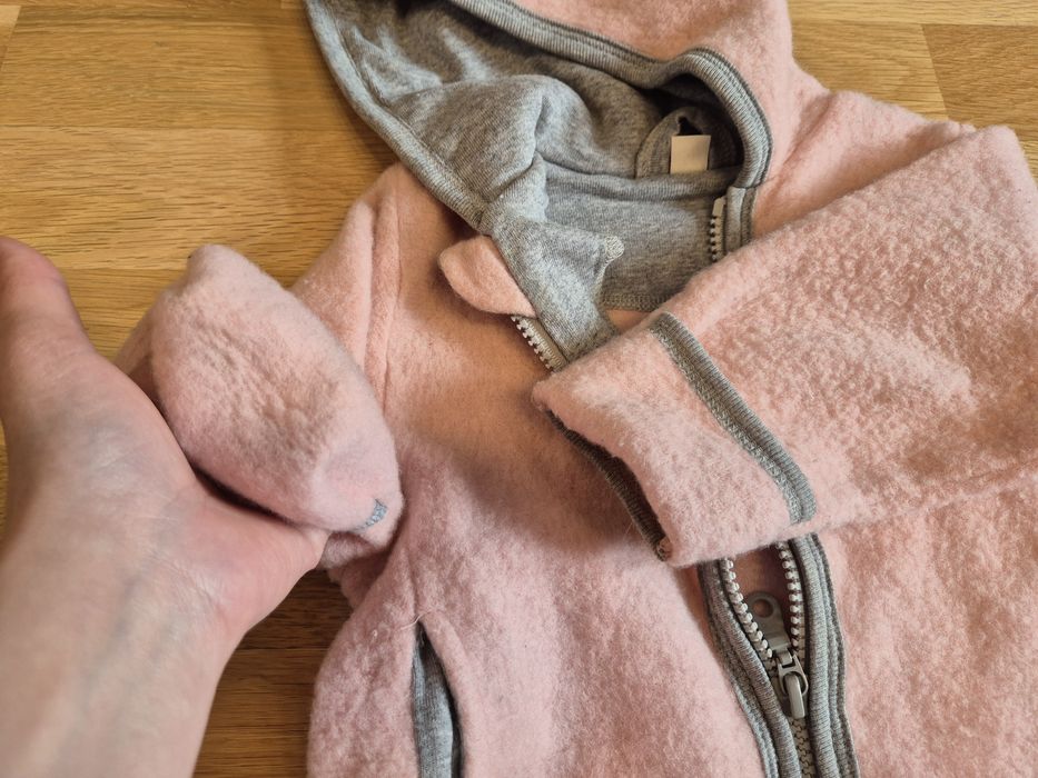 Geaca 100% lana fleece dublata fata 3-6 luni / 1 an