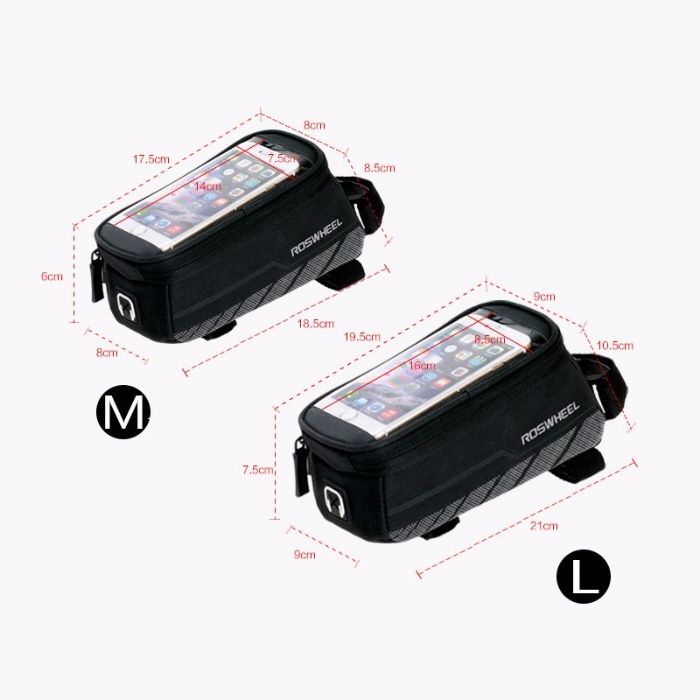 Geanta Roswheel impermeabila cadru bicicleta smartphone cu depozitare