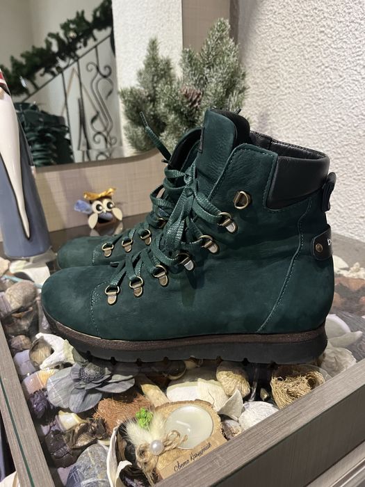 Зелени боти естествен велур