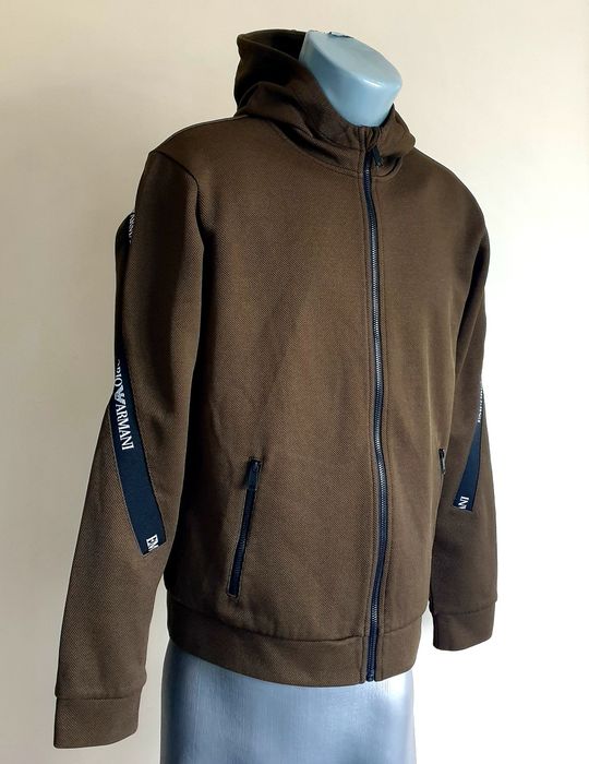 Emporio Armani Pique Full Zip Hoodie / XS - S ОРИГИНАЛ! Мъжко Горнище!