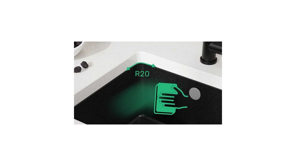 Бяла кухненска мивка за вграждане под плот Венеция 60 560x440 мм