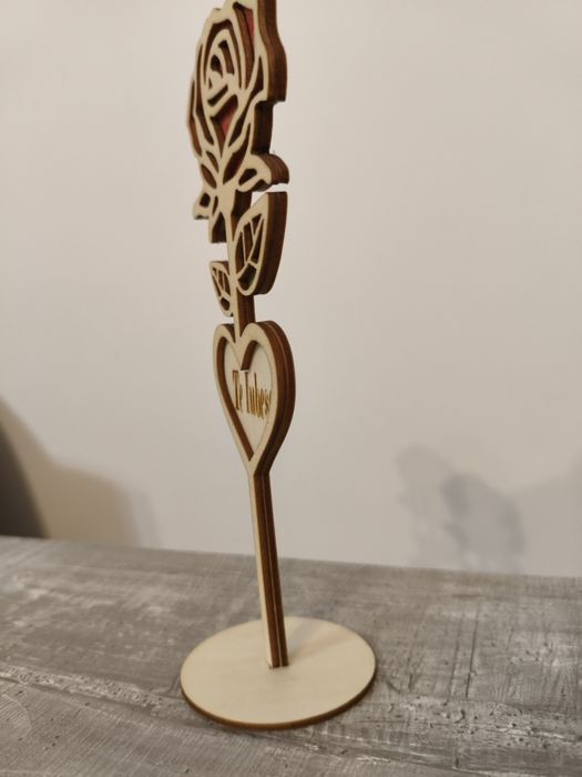 Decorațiune trandafir de lemn Te Iubesc cadoul perfect Valentine's day