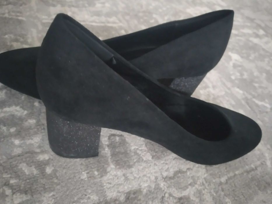 Туфли черные замш