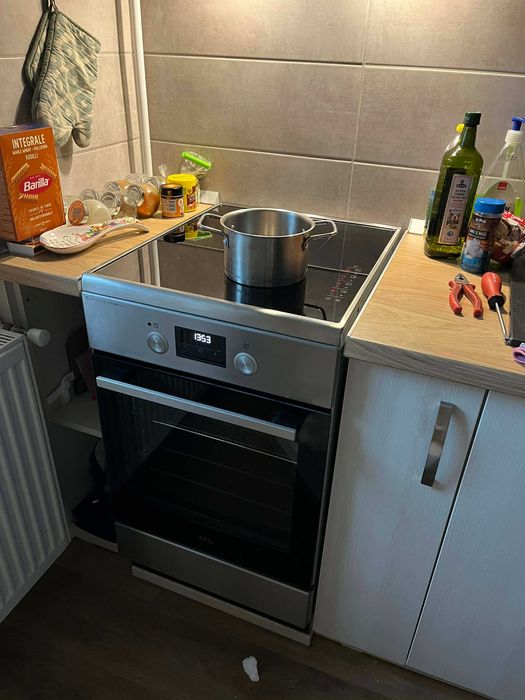 Aragaz AEG CIB56491BM, Electric, Inductie 4 zone, Clasa A, 50 cm, Inox