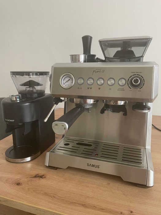 Set cafea: Espressor Samus + râșniță SilverCrest (conical burr)