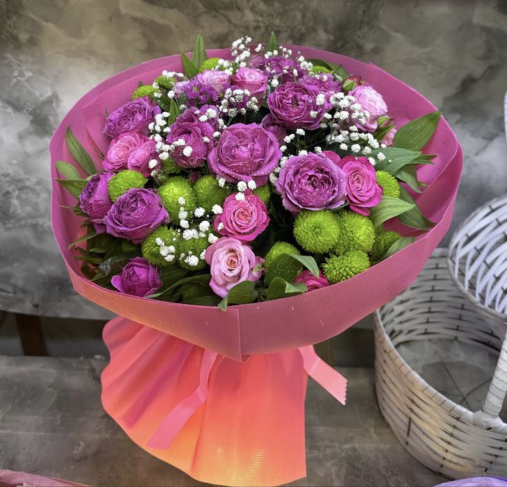 pionavidniy roza buket bables atirgul kelin gul