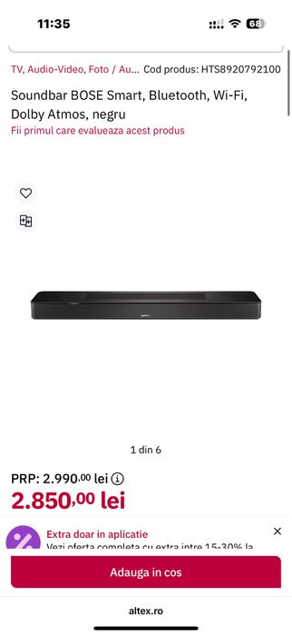 Bose smart soundbar single new model sigilat model black 892079-4100