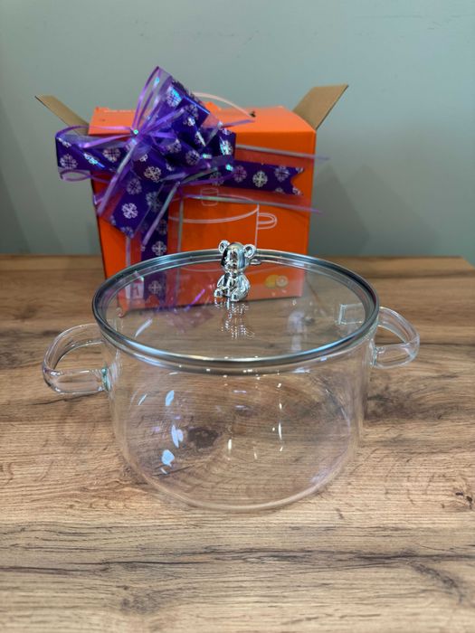 Кастрюля прозрачная с медвежонком