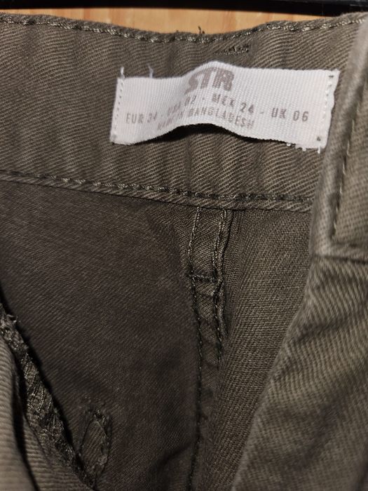 pantaloni cargo kaki stradivarius marimea 34
