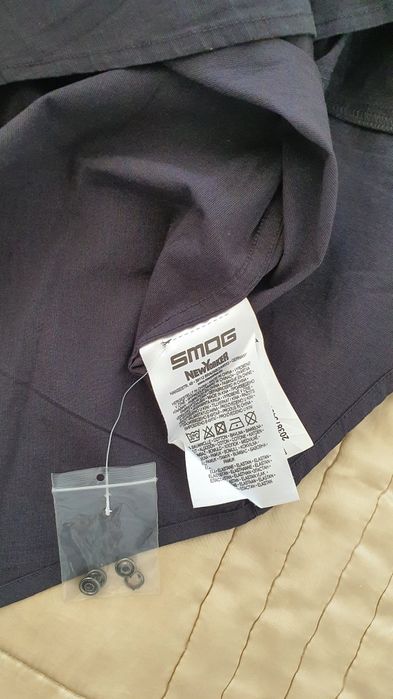 SMOG XL cămașă neagră slim fit denim elastic cu capse smart casual urban premium