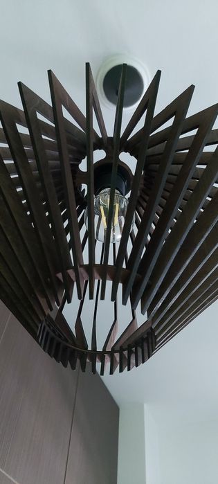 Дървен полилей/пендел с кабел и фасунга