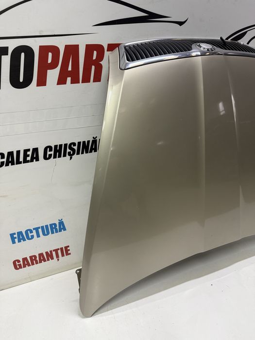 Capota fata cu balamale grila fata cromata cu semn Skoda Octavia 2 9201 Auriu bej sahara metalizat