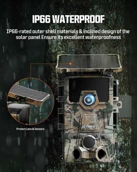 Cameră solară vanatoare CEYOMUR CY 75 4K UHD  WiFi 6 baterie 5200mAh